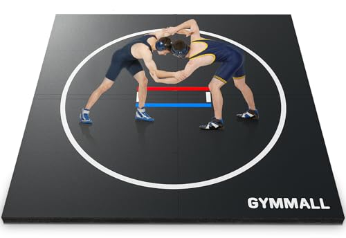 Wrestling Mat 10'x10'/8'x8'/6.6'x10' for Home Outdoor Indoor, 1.2" Thick Foldable XPE Jiu Jitsu Floor Exercise Mat for Gymnastics, PE Training, BJJ, MMA, Martial Art, Grappling, Judo, Boxing, Yoga - color: black, size: 8ft*8ft*1.2inch(2.4m*2.4m*10cm)
