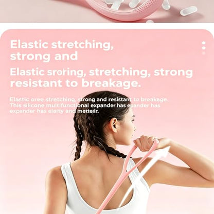 2Pack Resistance Bands, Silicone Yoga Stretch Rope, Portable Fitness Expander, Non-Slip Handles, Full Body Workout for Arms, Back, Legs, Home Gym Training Equipment Portable Neck and Shoulder Relaxer