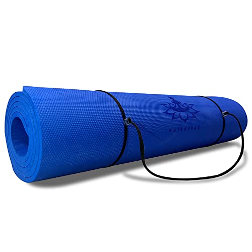 Hatha Yoga TPE Yoga Mat 72"x 27"x1/3" Non-slip Exercise Mat - color: blue