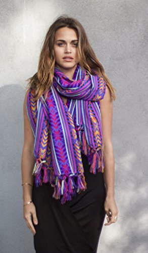 Del Mex Mexican Rebozo Shawl Blanket Doula - color: Purple, size: X-large (9 ft x 5 ft)