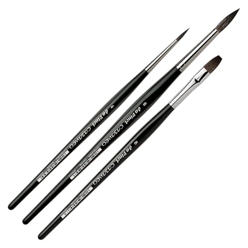 da Vinci Watercolor Series 5386 Casaneo Paint Brush Set, New Wave Synthetics, 3 Brush Set - style: Casaneo Starter Set