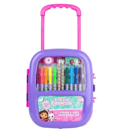 Innovative Designs Gabby’s Dollhouse Color and Roll Activity Set with Carrying Case, Stickers, & Art Supplies - style: GabbysDollhouse