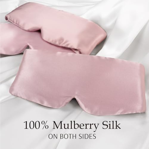 Zenssia 100% Mulberry Silk Sleep Mask Eye Mask for Men and Women, Light Plum - color: Light Plum
