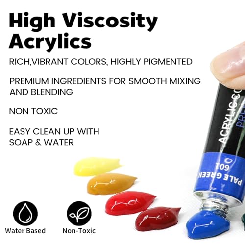 Set of 2 Acrylic Painting Kits for Adults and Couples, Sip and Paint Kit for Date Night, Acrylic Painting Kit with Canvas Boards and Easels, Professional Art Set for Couples, Families, Beginners