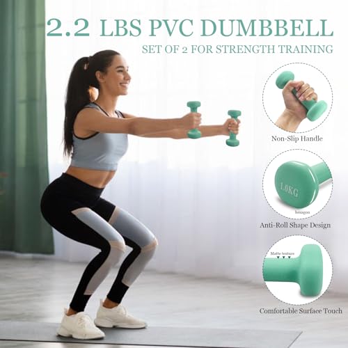 HIMESPORNER Pilates Kit with Resistance Bands, Pilates Ring Ball, Dumbbells