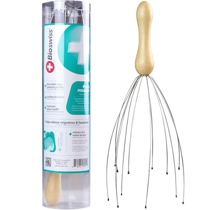 BioSwiss Scalp Massager, Handheld Head and Temple Massage Tool for Relaxation and Hair Stimulation - style: Scalp Massager