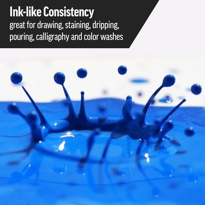 High Flow Acrylics by GOLDEN, Anthraquinone Blue, 1 fl. oz. Bottle, Professional Acrylic Paint, Semi-Transparent - color: Indigo Blue Anthraquin
