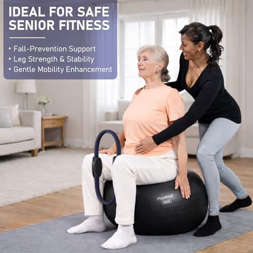 PhysKcal Pilates Ring, 15-Inch Magic Circle with Thick Padded Handle - color: Navy