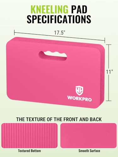 WORKPRO Extra Thick Kneeling Pad, 1 Pack, 17.5 x 11 x 1.5 in, Pink - color: Pink, size: 1 Pack
