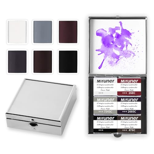 Mini Portable 6-Color Solid Watercolor Paint Set for Adults & Artists, High Tinting Strength Travel Art Kit for Beginners and Professionals, Half Pans (Each Capacity Approx 1.5ml).Basic Color - color: Solid Watercolor-basic Color