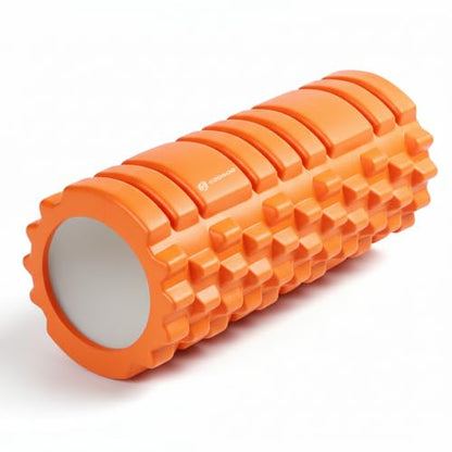 Foam Roller - Deep Tissue Medium Density Muscle Massager with Myofascial Trigger Point Release, Back Massage Roller for Soreness and Mobility 13 x 5.5 Inch, with eBook - color: Orange