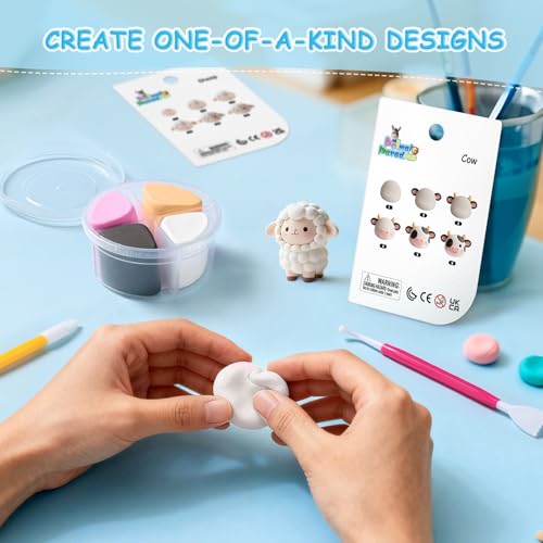 CLYMENE Air Dry Clay Kit for Kids, 12 Animals Modeling Clay with Accessory | Pre-portioned Clay, Includes Tools and Tutorials, Arts and Crafts Creative Toys, Boys and Girls, Ages 3+