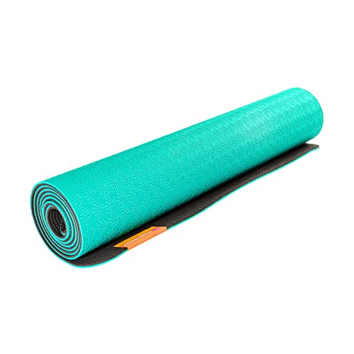 Hugger Mugger Earth Elements 5 mm Yoga Mat - Grippy Texture, Reversible, Cushion, Non-toxic Biodegradeable Material, Lightweight - color: Teal Onyx