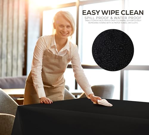 Utopia Kitchen Plastic Table Cloth Disposable [Black, 6 Pack] | Rectangle Tablecloth Waterproof Stain Resistant Party Table Cover - color: Black, size: 54X108 Inch - 6PC