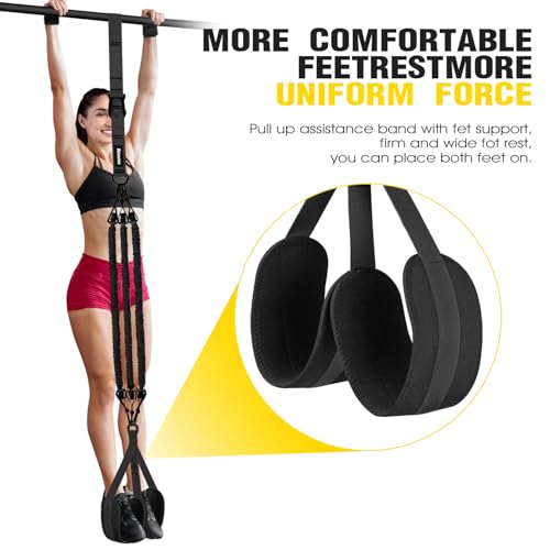 Ayombo Pull Up Assistance Bands, Resistance Bands for Pull Up Bar Workout, Adjustable Heavy Duty Pull Up Assist Equipment with 4 Assistance Bands, Home Gym Fitness Exercise Strength Training - color: 1-Black