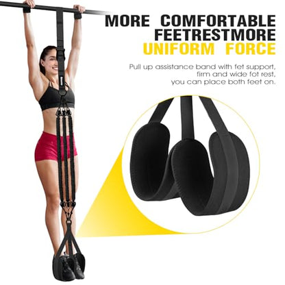 Ayombo Pull Up Assistance Bands, Resistance Bands for Pull Up Bar Workout, Adjustable Heavy Duty Pull Up Assist Equipment with 4 Assistance Bands, Home Gym Fitness Exercise Strength Training - color: 1-Black