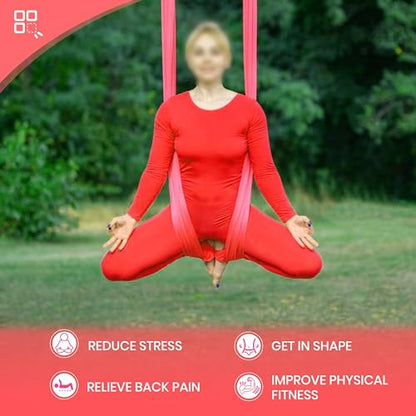KUAFU 6.56 Yards Aerial Silks for Home Yoga Swing Therapy Swing Aerial
