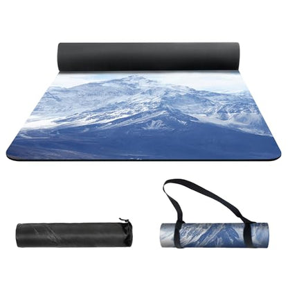 nuveti Yoga Mat Print Extra Thick TPE Non Slip Fitness Exercise Mat with Carrying Bag,72"x24" Extra Thick 6MM Exercise & Workout Mat for Yoga, Pilates Fitness and Floor Exercises - color: CengLuanDieZhang