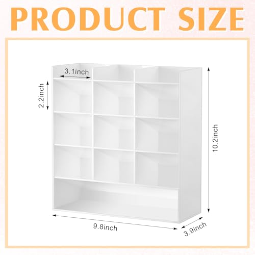 MotiMind Acrylic Pen Organizer Storage for 150 Markers Vertical Marker Organizer Acrylic Pen Display Holder for Office Desk Desktop Stationery Pencil Storage, White, 10.2 x 4 x 9.8 Inch - color: White, size: 10.2 x 4 x 9.8 inch, style: 150 Markers