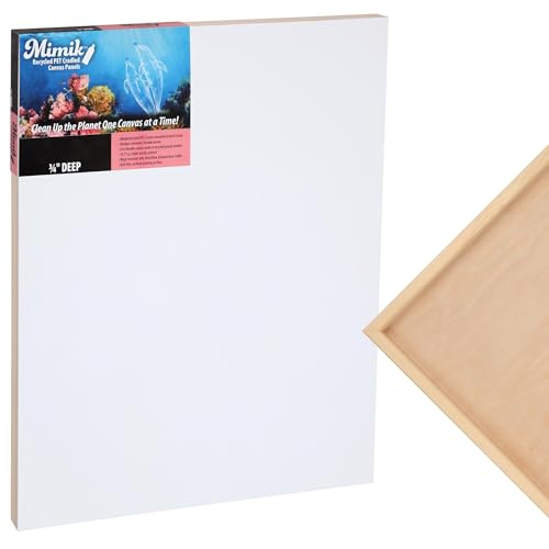 Creative Mark Mimik Recycled PET Cradled Canvas Panel 3/4" Depth - 6X8 Single Canvas - Medium-Textured Painting Board for Eco-Conscious Artists, 14.11 oz Triple-Acrylic-Primed Weight Mounted Canvas - size: 6X8"