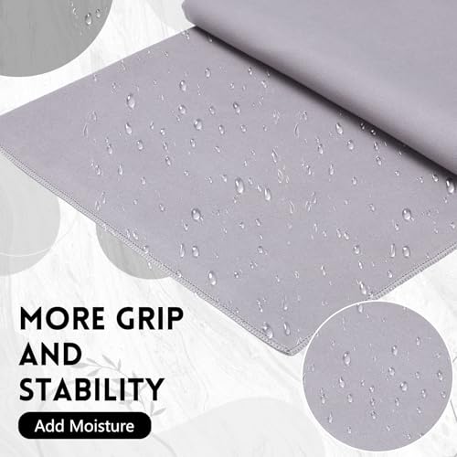 Breling 4 Pack 72 x 24 Inch Non Slip Microfiber Yoga Mat Towels, Light Grey - color: Light Grey