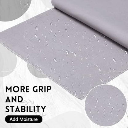Breling 4 Pack 72 x 24 Inch Non Slip Microfiber Yoga Mat Towels, Light Grey - color: Light Grey