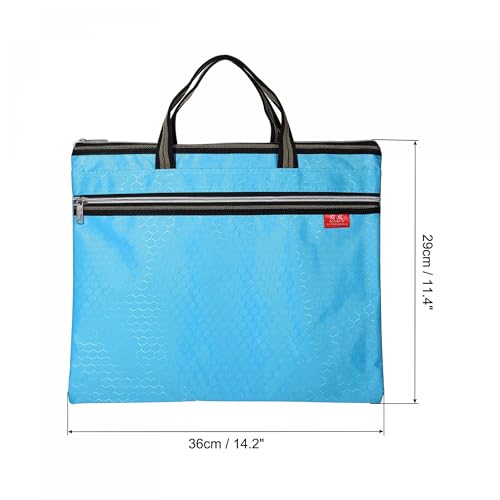 PATIKIL Waterproof Zipper File Bag, Documents Books Tools Storage Zip Pouch for Office Travel, Light Blue - color: Light Blue