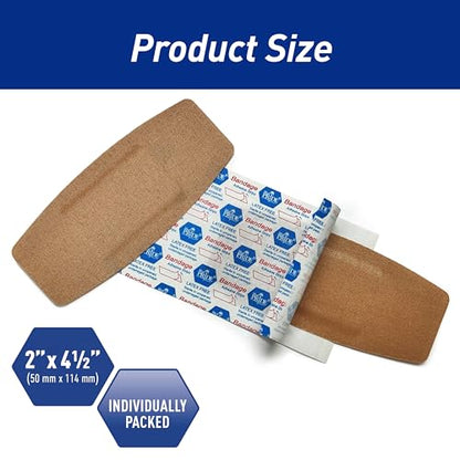 MED PRIDE Fabric Adhesive Bandages,Hypoallergenic,Latex-Free,2x4.5 in,50-Ct - size: 2” x 4.5'' - 50 Count