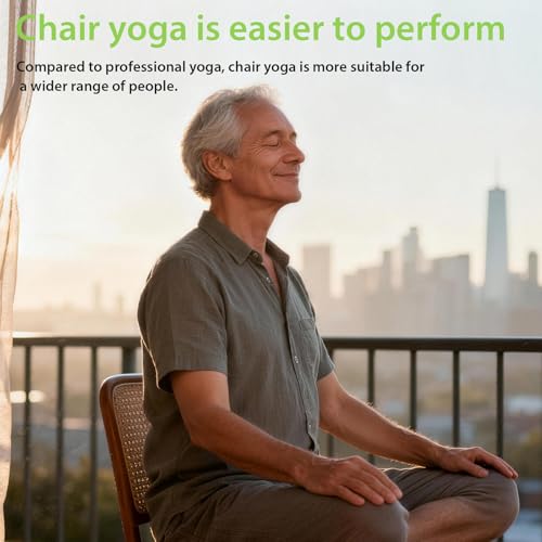 Chair Yoga for Seniors Over 60 Book & Chart, Gentle Seated Chair Yoga Guide, 30-Day Challenge for Flexibility & Balance, A4 Size Easy to Follow Chair Yoga Routine for Older Adults