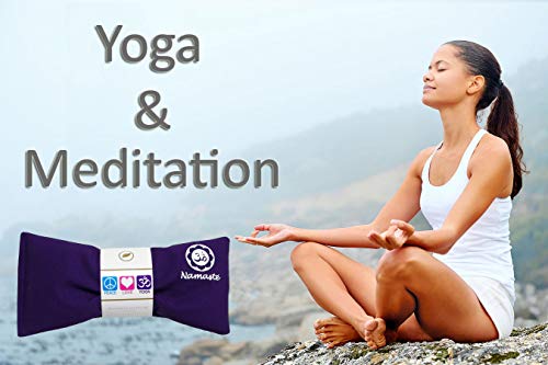 Lavender Eye Pillows - Yoga Eye Pillows Namaste Hot Cold Aromatherapy for Stress, Meditation, Spa, Relaxation Gifts - Made in USA by Happy Wraps - Set of 4 - Purple Cotton