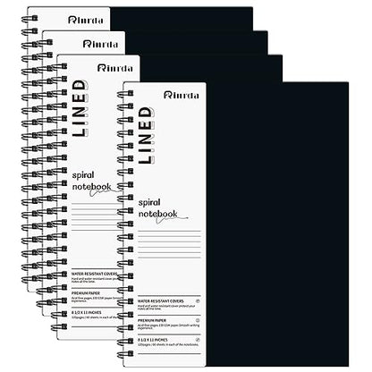 Large Lined Notebook Spiral Notebook 8.5" x 11"-4 Pack LINED Notebook 7mm Ruled Hardcover Notebook 120 Pages 100 GSM Thick Paper Notebook Hardcover Journal for School, Office,Study and Notes | 4 Pack LINED Notebook Ruled Hardcover Notebook Thick Paper Not