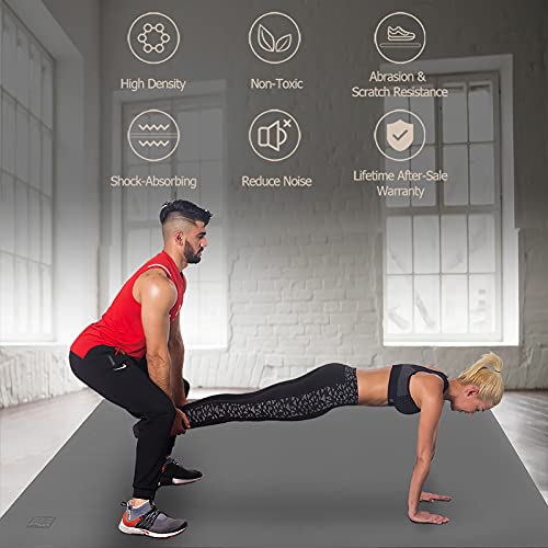 GXMMAT Large Exercise Mat 6'x4'/6'x5'/6'x6'(7mm) - color: Grey Cool, size: 6*4 FT