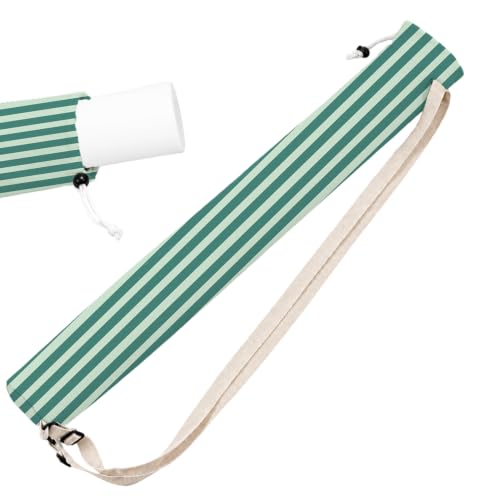 Green Striped Mahjong Mat Bag with Adjustable Straps - color: Green Striped