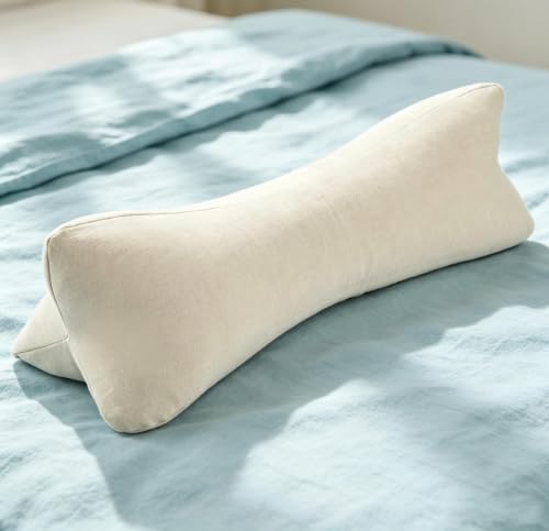 Buckwheat Pillows for Sleeping, Adjustable Buckwheat Hulls Neck Cervical Roll Pillow with Washable Cover, Home Office Travel Neck Pain Relief Lumbar Support, Tan 15 X 5 Inches - color: Tan