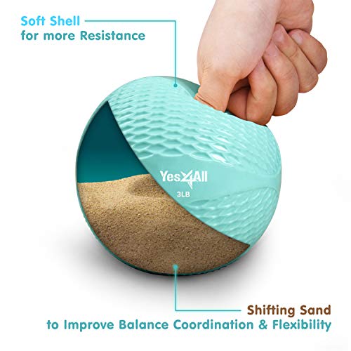 Yes4All Weighted Toning Balls for Exercise, Soft Medicine Balls for Exercise, Pilates, Yoga, Balance, Flexibility, 2-10lbs - color: Mint, style: B. Diamond Grip - Knurl