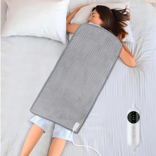 Extra Large Heating Pad -20x40 Inches Electric Heat Pad for Back Pain Relief with 10 Temperature Settings and 3 Timer Auto Shut Off, Gifts for Mom - size: 20x40 Inch Gray