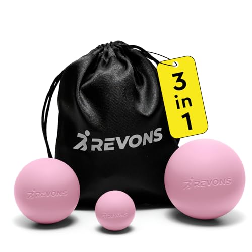 3 in 1 Massage Ball Set - Lacrosse Balls for Myofascial Release, Back Pain Relief, Face Fitness, Trigger Points, Yoga, Physical Therapy, Muscle Recovery and Soft Deep Tissue Massage (Pink) - color: Pink