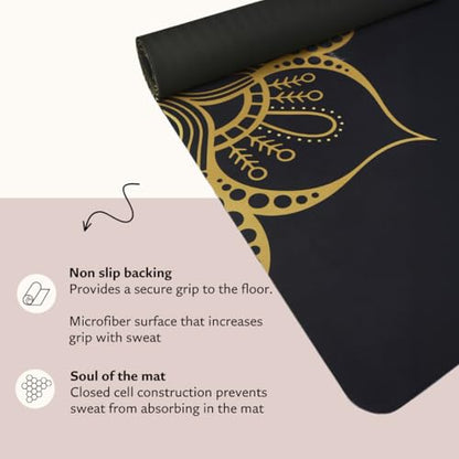 Shakti Warrior Sahasrara Yoga Mat, Artist-designed premium eco-friendly PU yoga mat with a non-slip, non-toxic surface for hot yoga, Pilates and workouts. - size: 72x24"x6mm