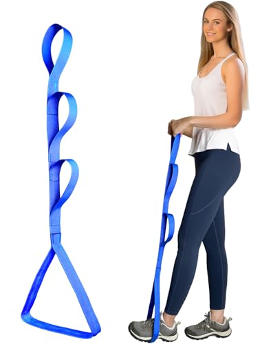 106.7cm(42인치) 레그 리프터, 엉덩이 교체 후 레그 리프터, 무릎 수술 후 다리 리프터, 멀티 루프가 있는 단단한 다리 리프터 스트랩, 다리 리프터, 침대, 자동차, 소파, 휠체어 안팎으로 다리를 들어올리는 다리 리프터 - color: 블루.