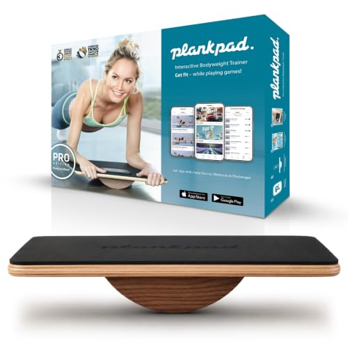 Plankpad PRO Get fit Playing Games & Workouts; Plank & Balance Board with free iOS/Android App & 10 Games; Dynamic Abs & Core Fitness Training; Only 3 Minutes a Day.