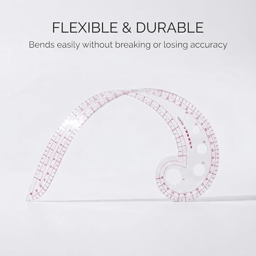 Fashion Clear Metric Sewing Ruler Set, French Curve Pattern Ruler Kit for Beginners Tailors Designers (A-9-Piece Set) - color: A-9-Piece Set