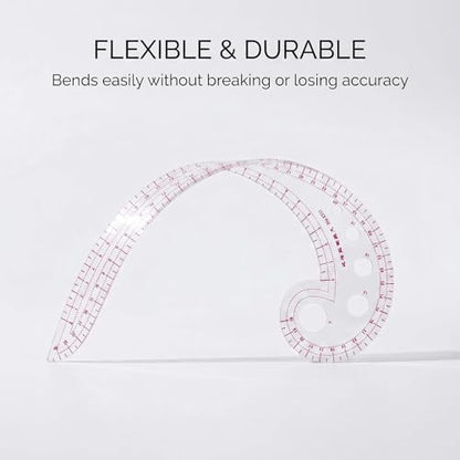 Fashion Clear Metric Sewing Ruler Set, French Curve Pattern Ruler Kit for Beginners Tailors Designers (A-9-Piece Set) - color: A-9-Piece Set