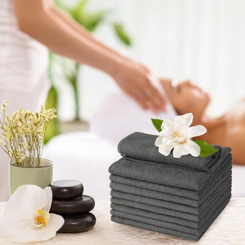 UNIMADE Washcloths Bulk 100 Pack Face Towels, Highly Soft Wash Cloths | Hand Towels, Fast Drying Multi-Purpose Microfiber Cleansing Cloths for Bathroom, Hotel, Spa, and Salon Grey (12" x 12") - color: Grey, size: 100Pack