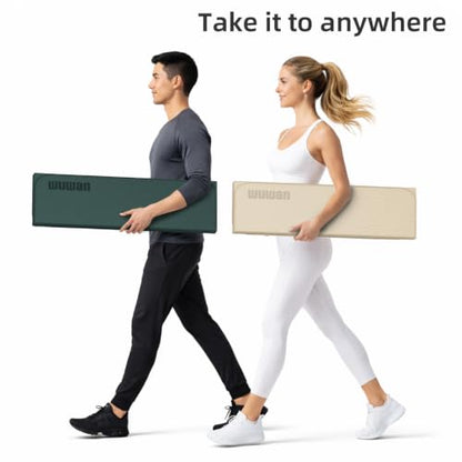 Yoga Mat Thick 10mm, Foldable Yoga Mat 75 x 26 x 0.4 Inches | Portable Workout Mat | Thick Cushioning Surface | Home Gym Exercise Mat | Pilates & Yoga Training - color: Milk coffee