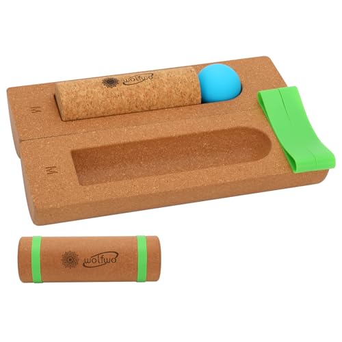 Foot Balance Cork - Foot Collective Cork Balance &Natural Wood for Feet Strengthening, corking balance board For Home Gym|Office Fitness Equipment for Plantar Fasciitis Relief | Foot Balance Trainer - color: Light blue