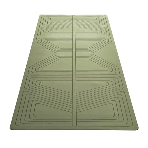 agoy PRO+ WARRIOR - Premium Non-Slip Yoga Mat – Eco-Conscious Design - PU Mat With Wet/Dry Grip+ - Focus Alignment - Lazer-Etched Technology - A Portable Standard Size Mat for All Styles of Yoga - color: MATCHA