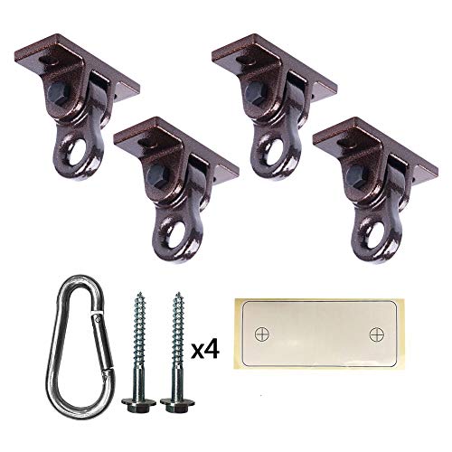 ABUSA Heavy Duty Bronze Swing Hangers Screws Bolts Included Over 5000 lb Capacity Playground Porch Yoga Seat Trapeze Wooden Sets Indoor Outdoor (4 Pack) - color: 4 Packs Bronze, size: 4 Pack