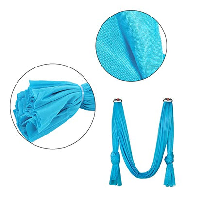 2.8 x 1 m Elastic Aerial Yoga Hammock Swing, 9.2 x 3.3 ft, Aerial Silk, Wide Aerial Yoga Strap, for Home Gym Indoor Workout Zones
