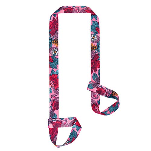 ZOOEASS Yoga Mat Strap, Adjustable Durable Yoga Mat Carrier & Stretching Strap, Multiple Color Choices - color: Flower, size: 5.9feet