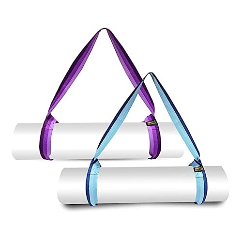 Yoga Mat Carrier Strap | Adjustable Mat Holder Sling for Carrying Mats | Thick & Comfy Texture | Yoga Mat Strap - color: Blue & Purple